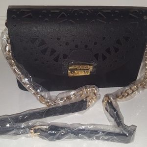 Bebe Tiffany Perforated Eyelet Holiday Clutch Bag